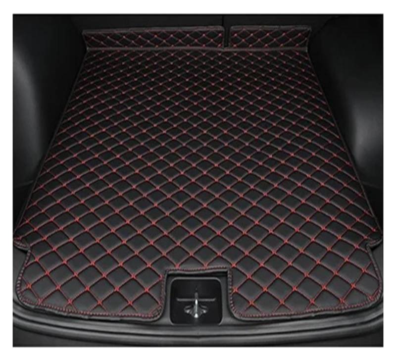 Kofferraumwanne Schutzmatte Kofferraummatte Schmutzabweisend Vollständig Gepolsterte Kofferraummatte Laderaumwanne Für VW Für ID.4 X 2021 2022 2023 Auto Kofferraummatten(4 Black red) von WYLWSHA