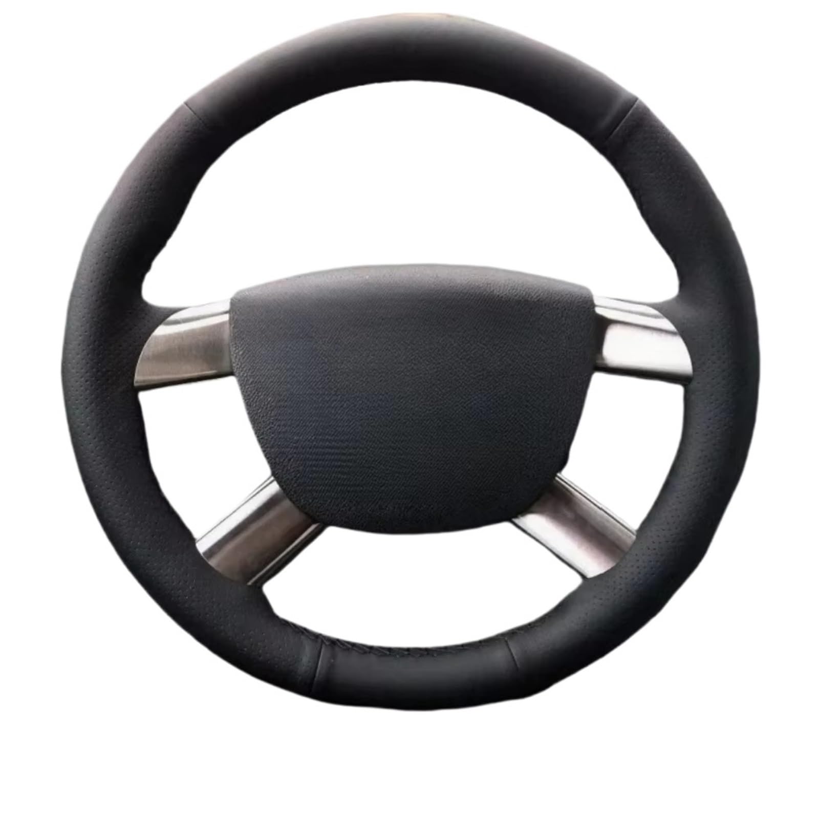 Lenkradbezug Auto Lenkrad Abdeckung Hand Nähen Mikrofaser Leder Für Ford Für Focus 2 2005-2010 2011 Für Kuga 2008-2010 2011 Für C-MAX 2007 2008 2009 2010 Lenkradhülle(Red Thread) von WYLWSHA
