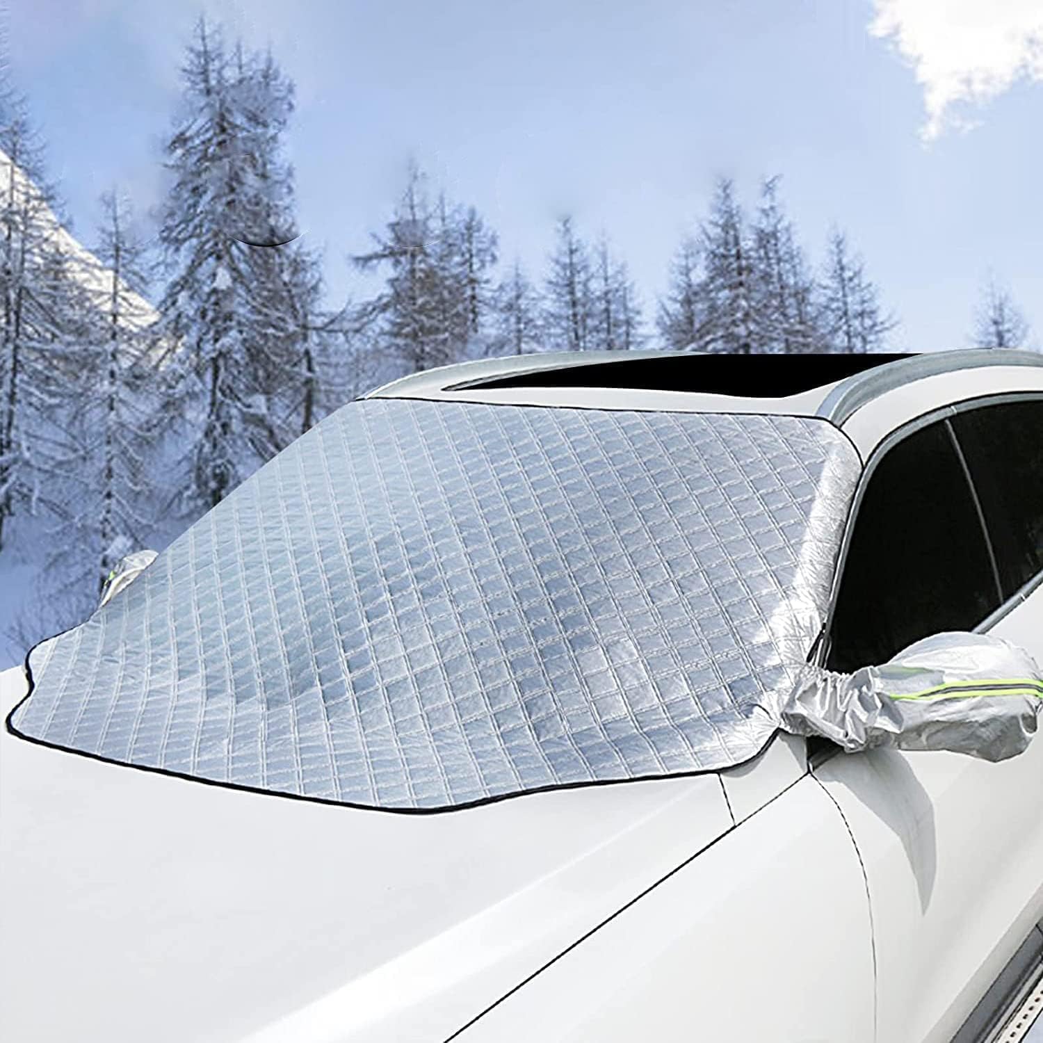 Frontscheibenabdeckung Auto Scheibenabdeckung für BM-W X1 2015-2023 F48, Magnetische Schneeabdeckung mit Seitenspiegelabdeckung, Schnee, EIS, Frost, Sonne, UV-Staub, Wasserfest von WYTEK