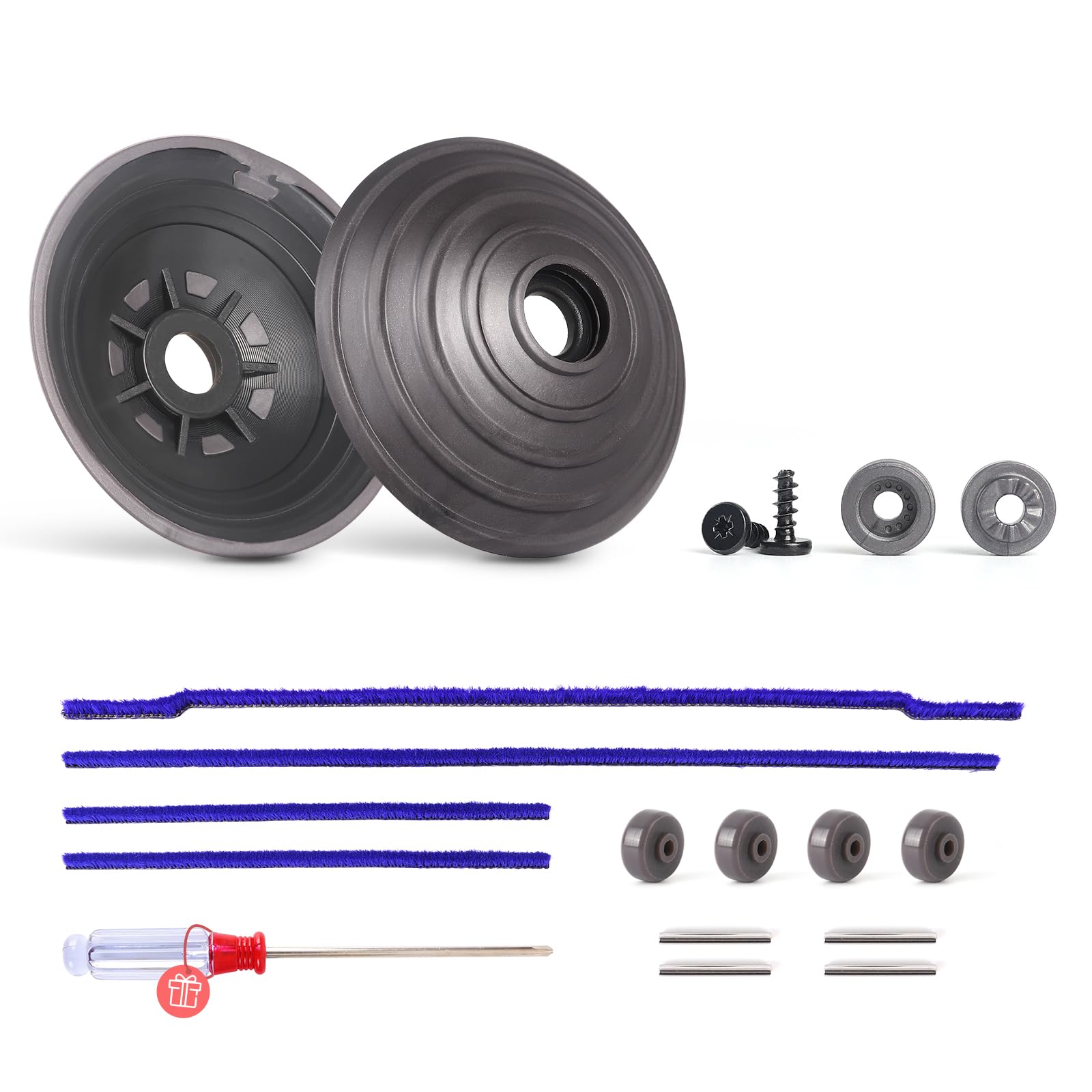 WYWY.Wide V-Kugelrad + Plüschstreifen + Rollen, Ersatz für Dyson V6 V7 V8 V10 V11 DC62 Staubsaugerrollen 35 W 50 W Direktantrieb Reinigungskopf Ersatzteile von WYWY.Wide