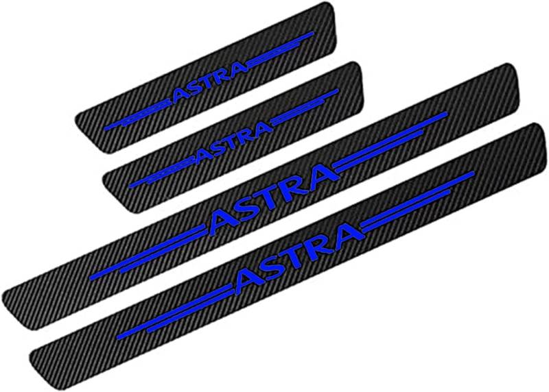 4 Stück Kohlefaser Auto Einstiegsleisten Schutz für Opel Astra J H G K, Türschweller Kratzschutz Abdeckung Verkleidung Protector Pedal Aufkleber Willkommen Pedal Scuff Guard Car Zubehör von WYXAXNM