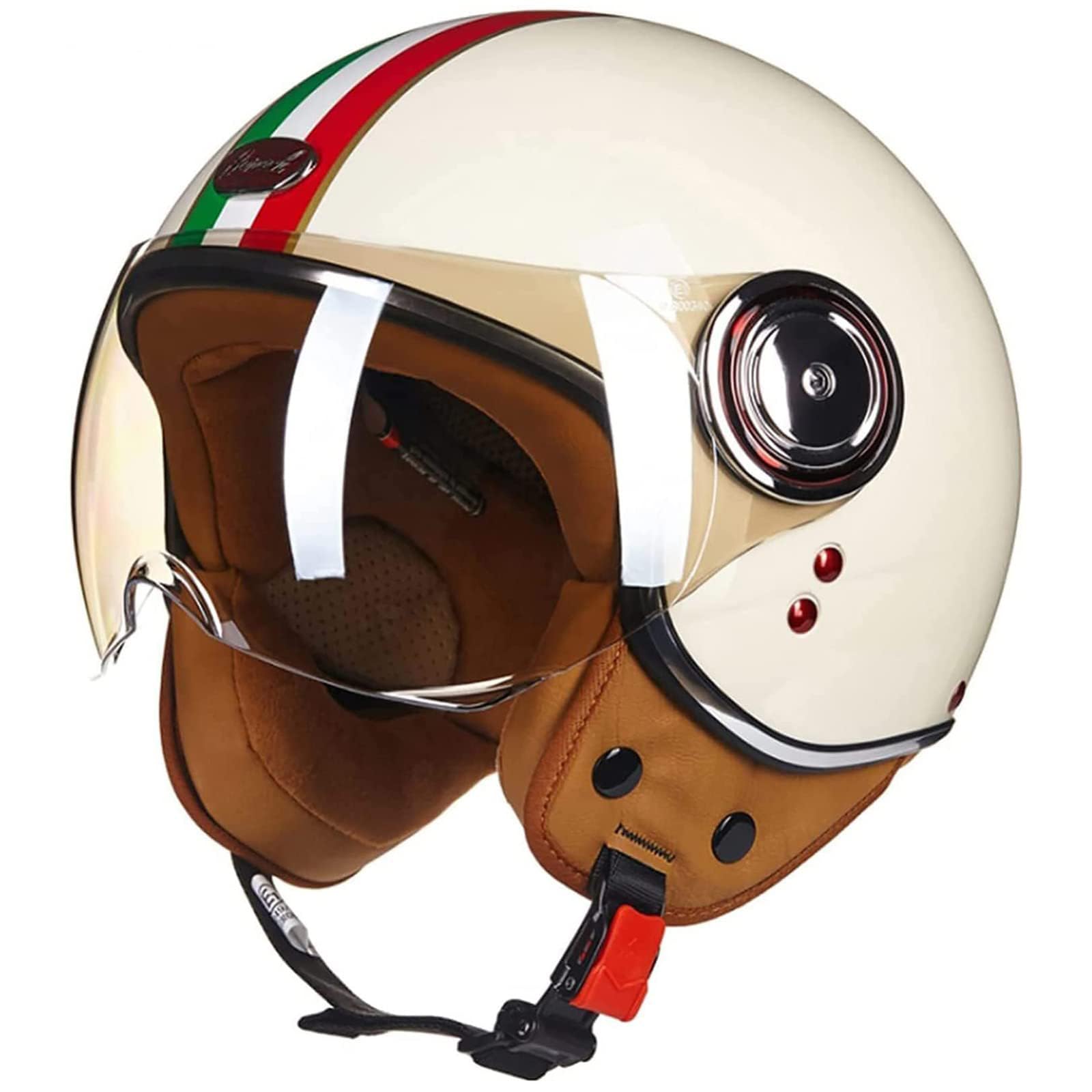 Motorradhelm Jethelm Mit Visier Vintage Style Rollerhelm Mopedhelm Open Face HalbesHelm ECE Zertifiziert Classic Retro Offenes Gesicht Motorrad Helm für Damen und Herren - Komfort Innenfutter Motorradhelm Jethelm Mit Visier Vintage Style Rollerhelm Mopedhelm Open Face HalbesHelm ECE Zertifiziert Classic Retro Offenes Gesicht Motorrad Helm für Damen und Herren - Komfort Innenfutter von WYXAXNM