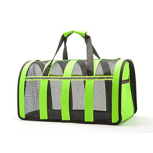 WYXIN Cat Dog Carrier Airline Approved Haustier Reisen Soft Sided Tote Schultertaschen mit atmungsaktiven Mesh-Matten , Green , M von WYXIN