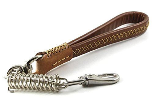 WYXIN Hundeleder Kurzes Traktionsseil mit Turn Ring für mittlere und große Hunde , Light Brown von WYXIN