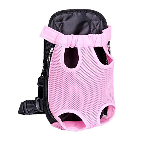 WYXIN Pet Carrier Rucksack mit Reißverschluss Portable Double Shoulders Straps Haustier Pack für kleine und mittlere Hunde Outdoor Travel , pink , l von WYXIN