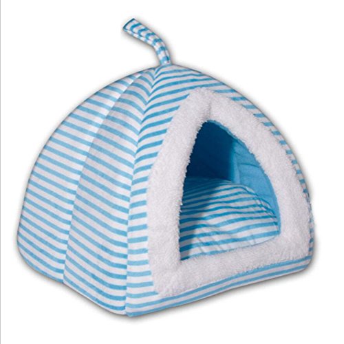 WYXIN Pet Cave Nest Bett Kissen für Katzen und Hunde weiche warme Korb Haus Tasche Matte Puppy Pad , blue , S von WYXIN