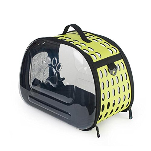 WYXIN Zusammenklappbare tragbare Haustier-Tasche im Freien transparente Haustier-Schulter-Beutel-Katzen-Beutel-Hund Handbag45 * 34 * 28CM , yellow von WYXIN