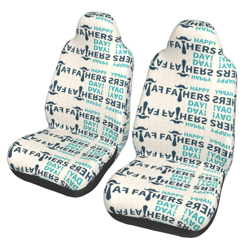 WYYDPPLK Autositzbezüge "Happy Fathers Day" mit Volldruck-Design, strapazierfähiges Polyester-Material, einfach zu installieren und zu reinigen, universelle Passform für Autos, SUVs, LKWs von WYYDPPLK