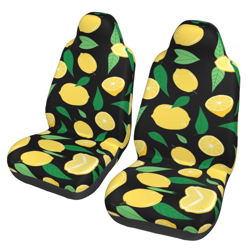 WYYDPPLK Autositzbezüge Lemon Fruit mit Volldruck-Design, strapazierfähiges Polyester-Material, einfach zu installieren und zu reinigen, universelle Passform für Autos, SUVs, LKWs von WYYDPPLK