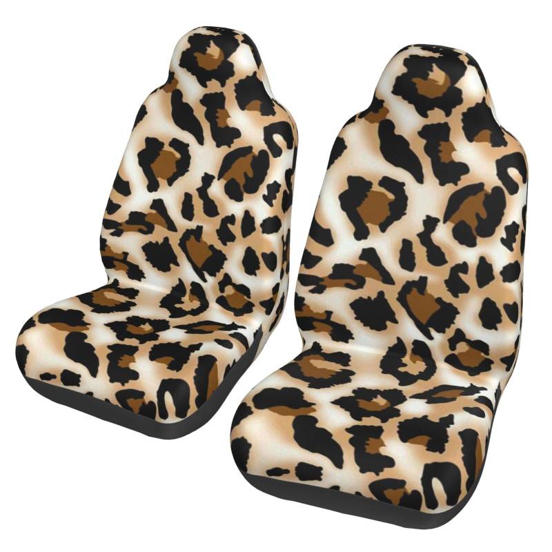 WYYDPPLK Autositzbezüge Leopardenmuster mit Volldruck-Design, strapazierfähiges Polyester-Material, einfach zu installieren und zu reinigen, universelle Passform für Autos, SUVs, LKWs von WYYDPPLK