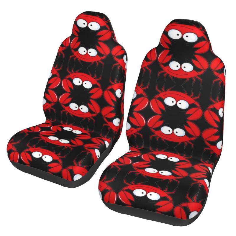 WYYDPPLK Autositzbezüge mit Cartoon-Krabben-Design, strapazierfähiges Polyester-Material, einfach zu installieren und zu reinigen, universelle Passform für Autos, SUVs, LKWs von WYYDPPLK