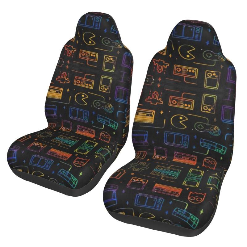 WYYDPPLK Autositzbezüge mit Gaming-Gaming-Motiv, Volldruck-Design, strapazierfähiges Polyester-Material, einfach zu installieren und zu reinigen, universelle Passform für Autos, SUVs, LKWs von WYYDPPLK