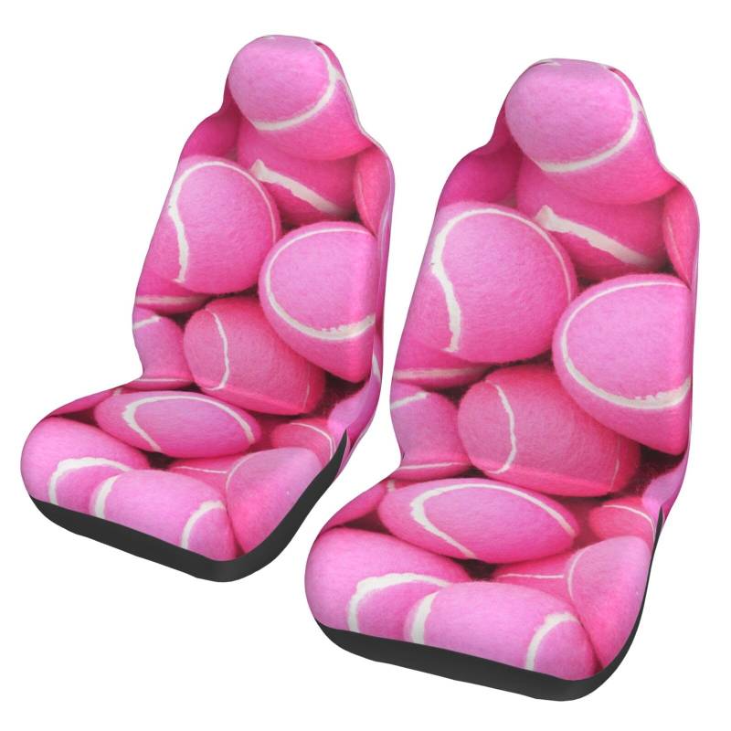 WYYDPPLK Autositzbezüge mit Tennisbällen in leuchtendem Rosa mit Volldruck-Design, strapazierfähiges Polyester-Material, einfach zu installieren und zu reinigen, universelle Passform für Autos, SUVs von WYYDPPLK
