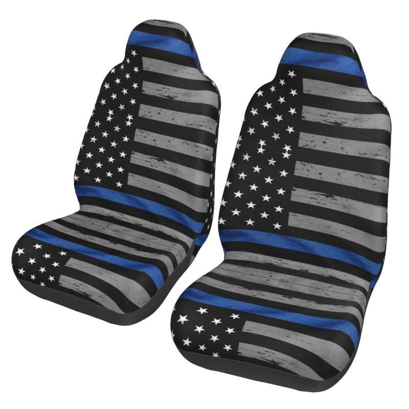 WYYDPPLK Autositzbezüge mit amerikanischer blauer Flagge, mit Volldruck-Design, strapazierfähiges Polyester-Material, einfach zu installieren und zu reinigen, universelle Passform für Autos, SUVs von WYYDPPLK