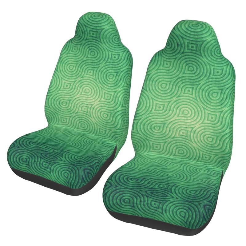 WYYDPPLK Autositzbezüge mit grünem Kurvendesign, strapazierfähiges Polyester-Material, einfach zu installieren und zu reinigen, universelle Passform für Autos, SUVs, LKWs von WYYDPPLK