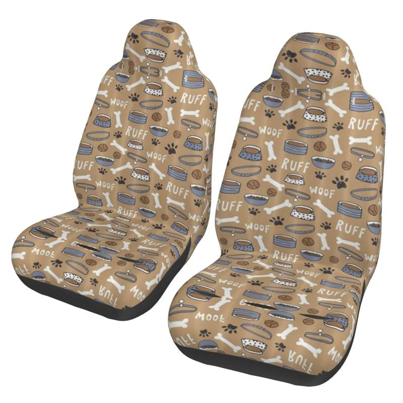 WYYDPPLK Autositzbezüge mit niedlichem Hundeknochenmotiv, mit Volldruck-Design, strapazierfähiges Polyester-Material, einfach zu installieren und zu reinigen, universelle Passform für Autos, SUVs von WYYDPPLK