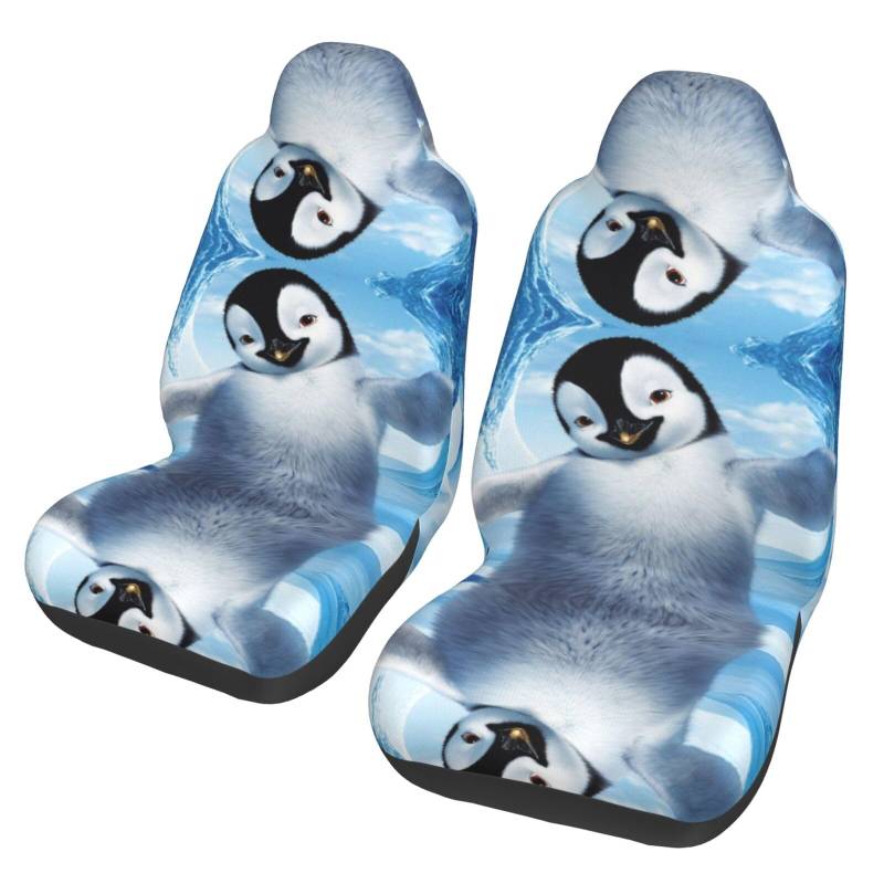 WYYDPPLK Autositzbezüge mit niedlichem Pinguinmotiv, vollflächiges Design, strapazierfähiges Polyester-Material, einfach zu installieren und zu reinigen, universelle Passform für Autos, SUVs, LKWs von WYYDPPLK