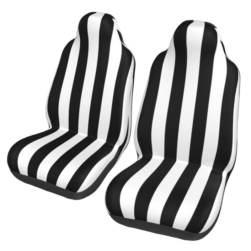 WYYDPPLK Autositzbezüge mit schwarzen und weißen Streifen, Volldruck-Design, strapazierfähiges Polyester-Material, einfach zu installieren und zu reinigen, universelle Passform für Autos, SUVs, LKWs von WYYDPPLK
