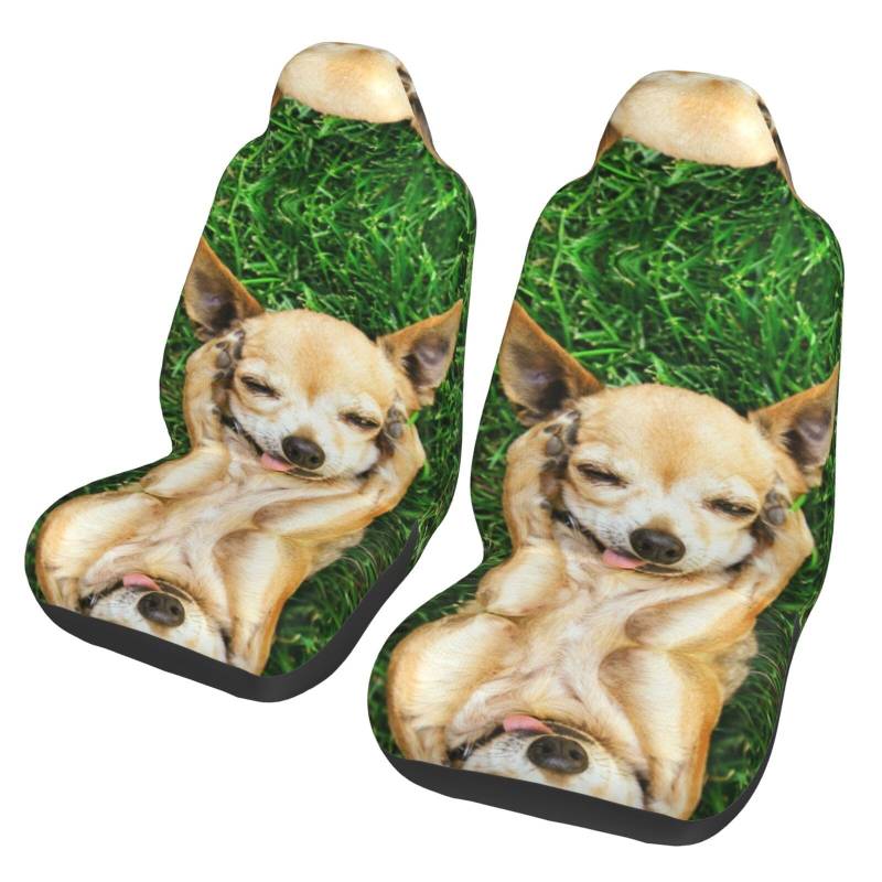 WYYDPPLK Chihuahua Hunde-Autositzbezüge mit Volldruck-Design, strapazierfähiges Polyester-Material, einfach zu installieren und zu reinigen, universelle Passform für Autos, SUVs, LKWs von WYYDPPLK