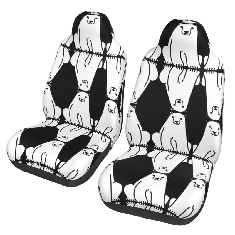 WYYDPPLK Eisbär-Autositzbezüge mit Volldruck-Design, strapazierfähiges Polyester-Material, einfach zu installieren und zu reinigen, universelle Passform für Autos, SUVs, LKWs von WYYDPPLK