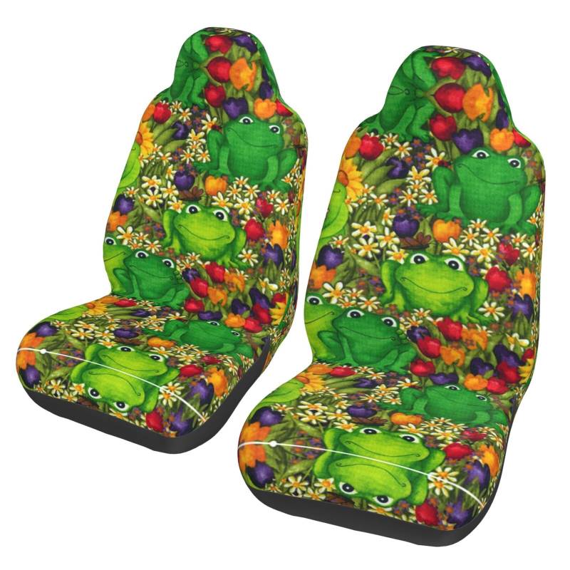 WYYDPPLK Frosch Autositzbezüge mit Volldruck-Design, strapazierfähiges Polyester-Material, einfach zu installieren und zu reinigen, universelle Passform für Autos, SUVs, LKWs von WYYDPPLK
