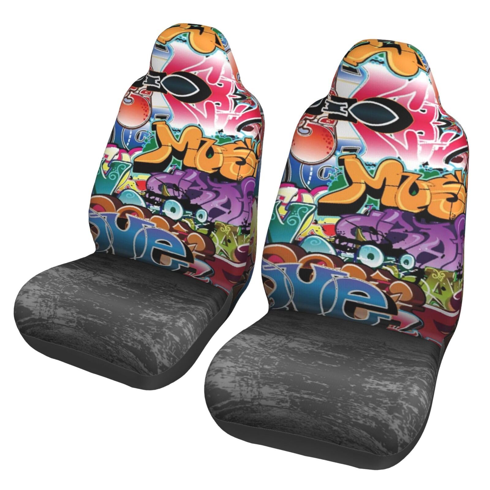 WYYDPPLK Graffiti Hip Hop Autositzbezüge mit Volldruck-Design, strapazierfähiges Polyester-Material, einfach zu installieren und zu reinigen, universelle Passform für Autos, SUVs, LKWs WYYDPPLK Graffiti Hip Hop Autositzbezüge mit Volldruck-Design, strapazierfähiges Polyester-Material, einfach zu installieren und zu reinigen, universelle Passform für Autos, SUVs, LKWs von WYYDPPLK