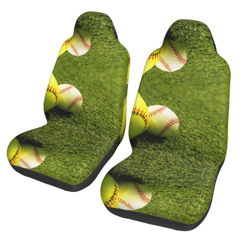 WYYDPPLK Grass Baseball Softball-Autositzbezüge mit Volldruck-Design, strapazierfähiges Polyester-Material, einfach zu installieren und zu reinigen, universelle Passform für Autos, SUVs, LKWs von WYYDPPLK