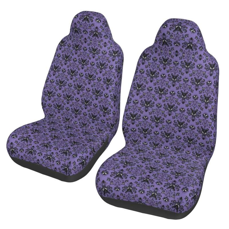 WYYDPPLK Haunted Mansion Autositzbezüge mit Volldruck-Design, strapazierfähiges Polyester-Material, einfach zu installieren und zu reinigen, universelle Passform für Autos, SUVs, LKWs von WYYDPPLK
