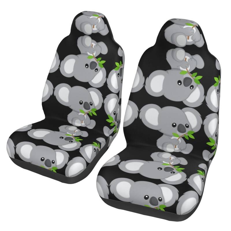 WYYDPPLK Koala Autositzbezüge mit Volldruck-Design, strapazierfähiges Polyester-Material, einfach zu installieren und zu reinigen, universelle Passform für Autos, SUVs, LKWs von WYYDPPLK