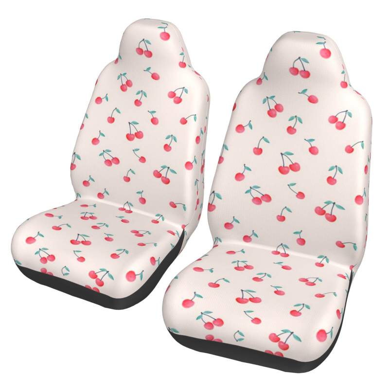 WYYDPPLK Lovely Sweet Red Cherry Autositzbezüge mit Volldruck-Design, strapazierfähiges Polyester-Material, einfach zu installieren und zu reinigen, universelle Passform für Autos, SUVs, LKWs von WYYDPPLK