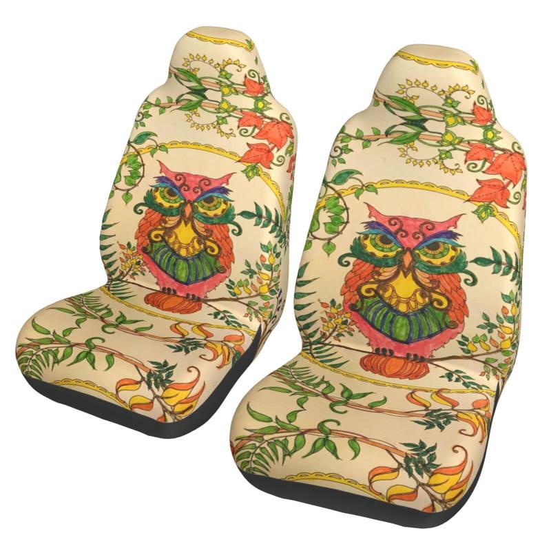 WYYDPPLK Owl Beliefs Autositzbezüge mit Volldruck-Design, strapazierfähiges Polyester-Material, einfach zu installieren und zu reinigen, universelle Passform für Autos, SUVs, LKWs von WYYDPPLK