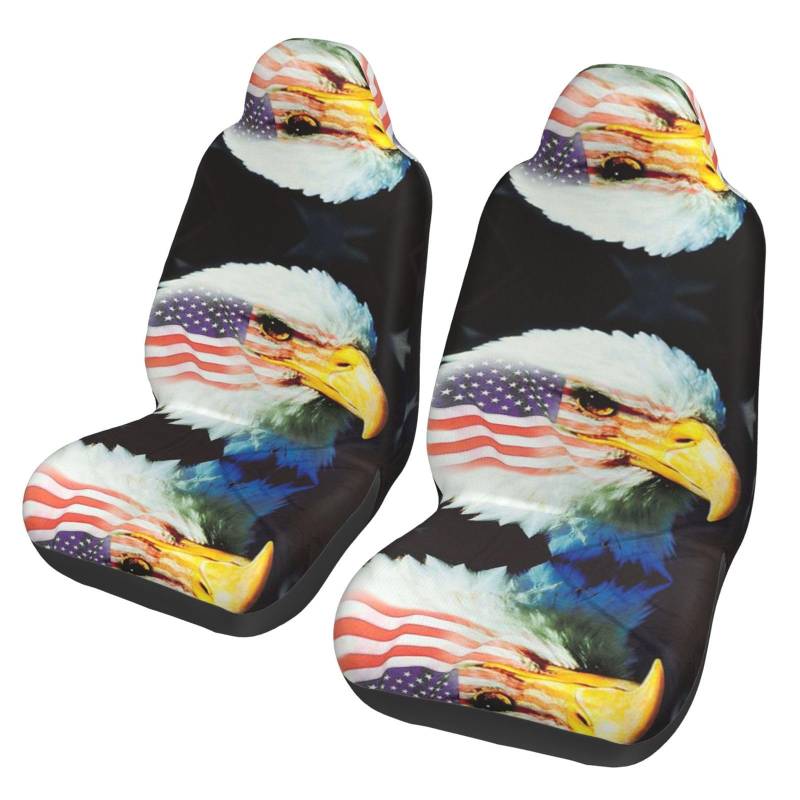 WYYDPPLK Patriotic Eagle Autositzbezüge mit Volldruck-Design, strapazierfähiges Polyester-Material, einfach zu installieren und zu reinigen, universelle Passform für Autos, SUVs, LKWs von WYYDPPLK