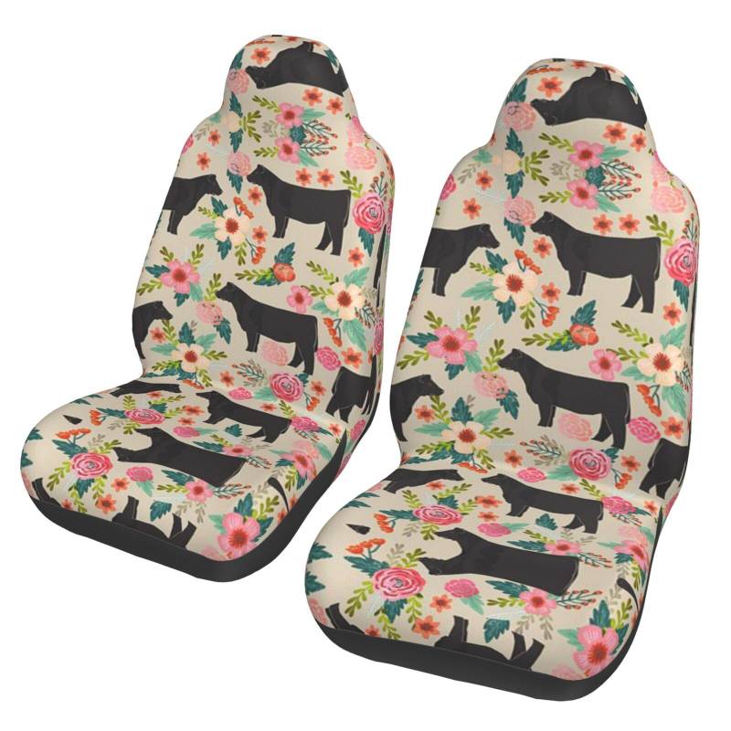 WYYDPPLK Pink Flower Show Auto-Sitzbezüge mit vollständigem Druck-Design, strapazierfähiges Polyester-Material, einfach zu installieren und zu reinigen, universelle Passform für Autos, SUVs, LKWs von WYYDPPLK