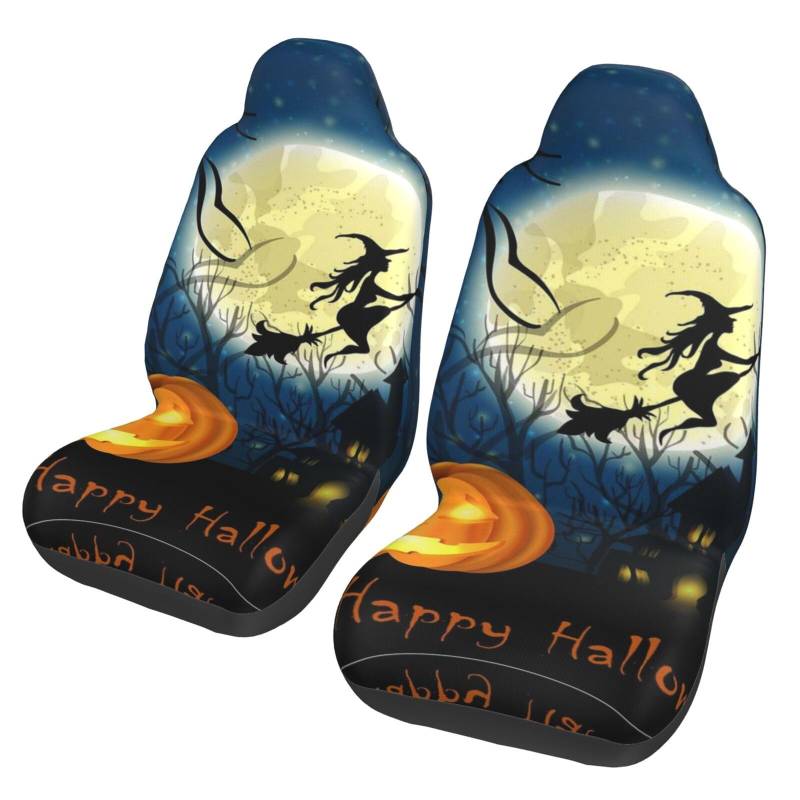WYYDPPLK Pumpkin Halloween Autositzbezüge mit Volldruck-Design, strapazierfähiges Polyester-Material, einfach zu installieren und zu reinigen, universelle Passform für Autos, SUVs, LKWs von WYYDPPLK