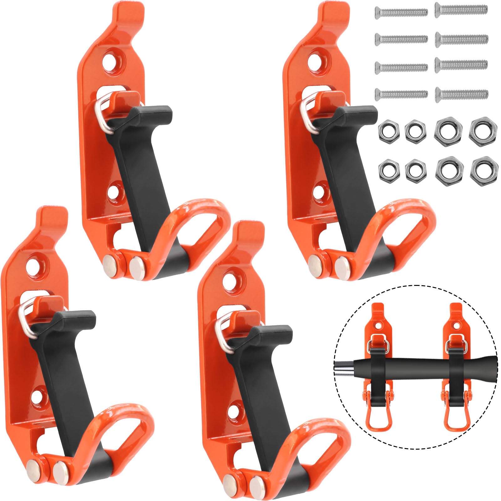 WYYFXY 4 Stück Schaufelhalter Dachträger Schaufelhalterung Abschließbar Axthalter Wand Schaufel Halterung für Lastwagen Auto Boot Werkzeug Spannverschluss Wandmontagehalterungen von WYYFXY