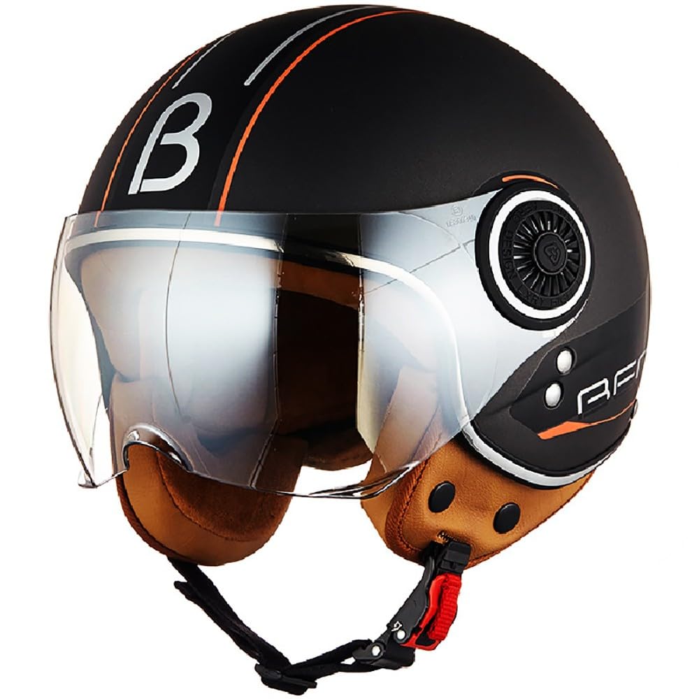 Jethelm mit Sonnenblende, Vintage Motorrad Jet Helm Roller Helm für Damen Herren, ECE 22.05 Zertifiziert Halbhelm, Jet-Piloten-Motorrad-Retro-Chopper-Cruiser-Vintage-Mopedhelm Jethelm mit Sonnenblende, Vintage Motorrad Jet Helm Roller Helm für Damen Herren, ECE 22.05 Zertifiziert Halbhelm, Jet-Piloten-Motorrad-Retro-Chopper-Cruiser-Vintage-Mopedhelm von WZGGTEAM