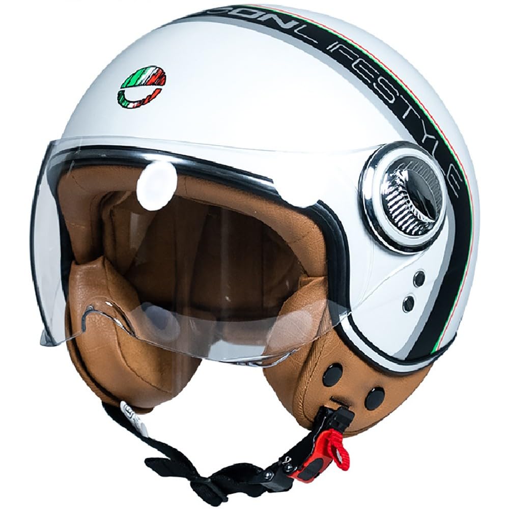 Jethelm mit Sonnenblende, Vintage Motorrad Jet Helm Roller Helm für Damen Herren, ECE 22.05 Zertifiziert Halbhelm, Jet-Piloten-Motorrad-Retro-Chopper-Cruiser-Vintage-Mopedhelm Jethelm mit Sonnenblende, Vintage Motorrad Jet Helm Roller Helm für Damen Herren, ECE 22.05 Zertifiziert Halbhelm, Jet-Piloten-Motorrad-Retro-Chopper-Cruiser-Vintage-Mopedhelm von WZGGTEAM