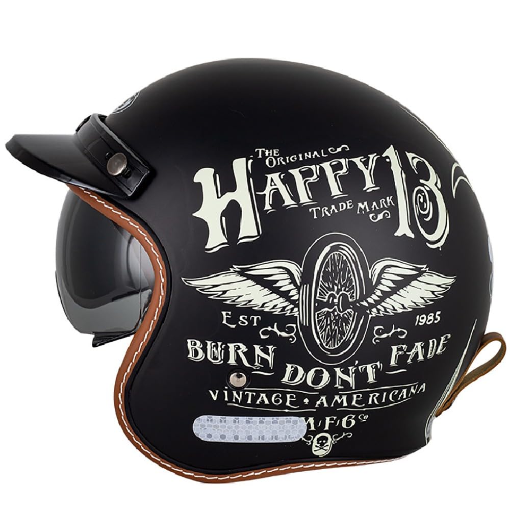 Retro Jethelm mit Sonnenblende und Visier, Roller Helm Motorradhelm mit ECE 22.05 Zertifiziert, Mopedhelm Halbhelme Motorradhelm Ideal für Motoroller Vespa Herren und Damen Retro Jethelm mit Sonnenblende und Visier, Roller Helm Motorradhelm mit ECE 22.05 Zertifiziert, Mopedhelm Halbhelme Motorradhelm Ideal für Motoroller Vespa Herren und Damen von WZGGTEAM