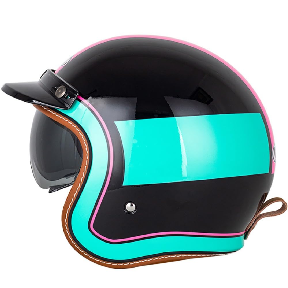 Retro Motorrad Jethelm 3/4 mit Visier, Motorrad Motorradhelm mit ECE-Zertifiziert für Herren und Damen - Ideal für Vespa, Moped, Mofa, Scooter und Roller, Halbschalenhelm Retro Motorrad Jethelm 3/4 mit Visier, Motorrad Motorradhelm mit ECE-Zertifiziert für Herren und Damen - Ideal für Vespa, Moped, Mofa, Scooter und Roller, Halbschalenhelm von WZGGTEAM