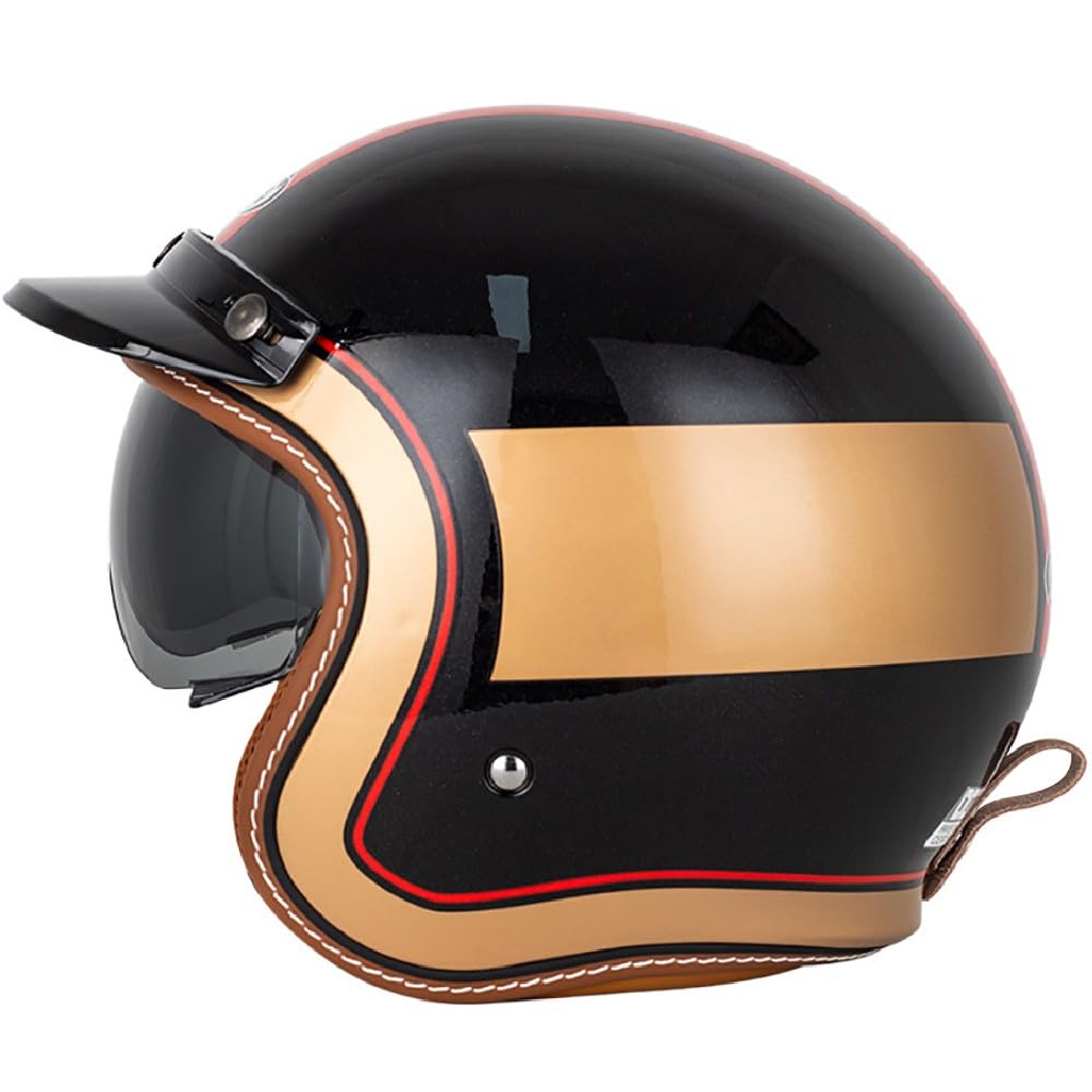 Retro Motorrad Jethelm 3/4 mit Visier, Motorrad Motorradhelm mit ECE-Zertifiziert für Herren und Damen - Ideal für Vespa, Moped, Mofa, Scooter und Roller, Halbschalenhelm Retro Motorrad Jethelm 3/4 mit Visier, Motorrad Motorradhelm mit ECE-Zertifiziert für Herren und Damen - Ideal für Vespa, Moped, Mofa, Scooter und Roller, Halbschalenhelm von WZGGTEAM