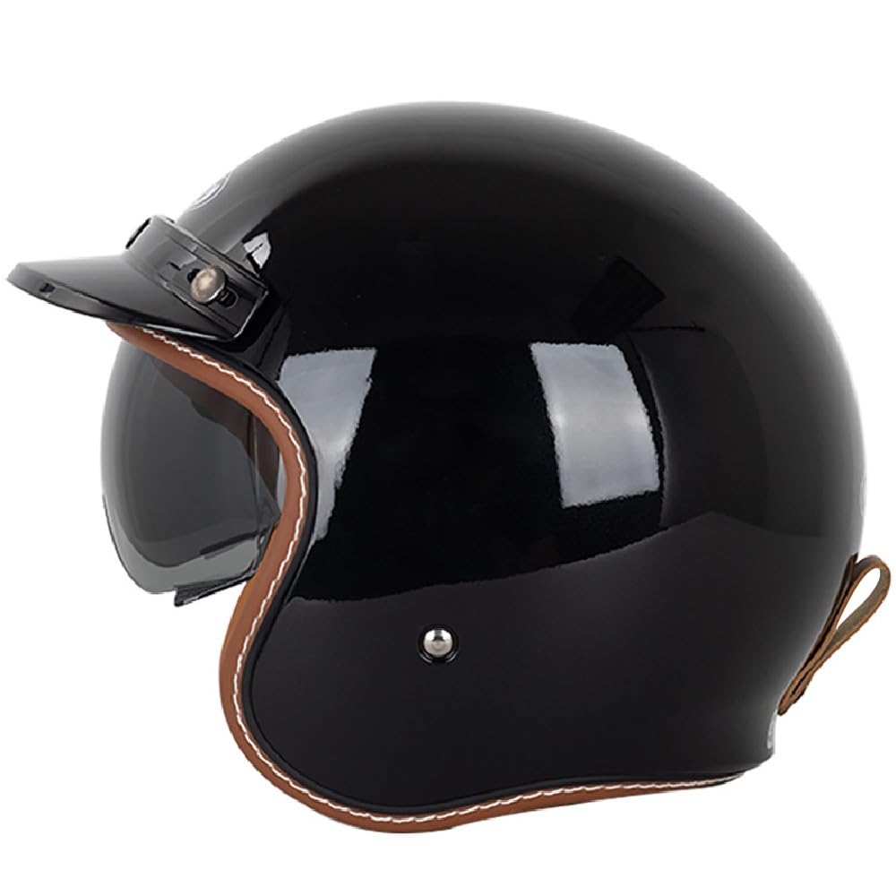 Retro Motorrad Jethelm 3/4 mit Visier, Motorrad Motorradhelm mit ECE-Zertifiziert für Herren und Damen - Ideal für Vespa, Moped, Mofa, Scooter und Roller, Halbschalenhelm Retro Motorrad Jethelm 3/4 mit Visier, Motorrad Motorradhelm mit ECE-Zertifiziert für Herren und Damen - Ideal für Vespa, Moped, Mofa, Scooter und Roller, Halbschalenhelm von WZGGTEAM