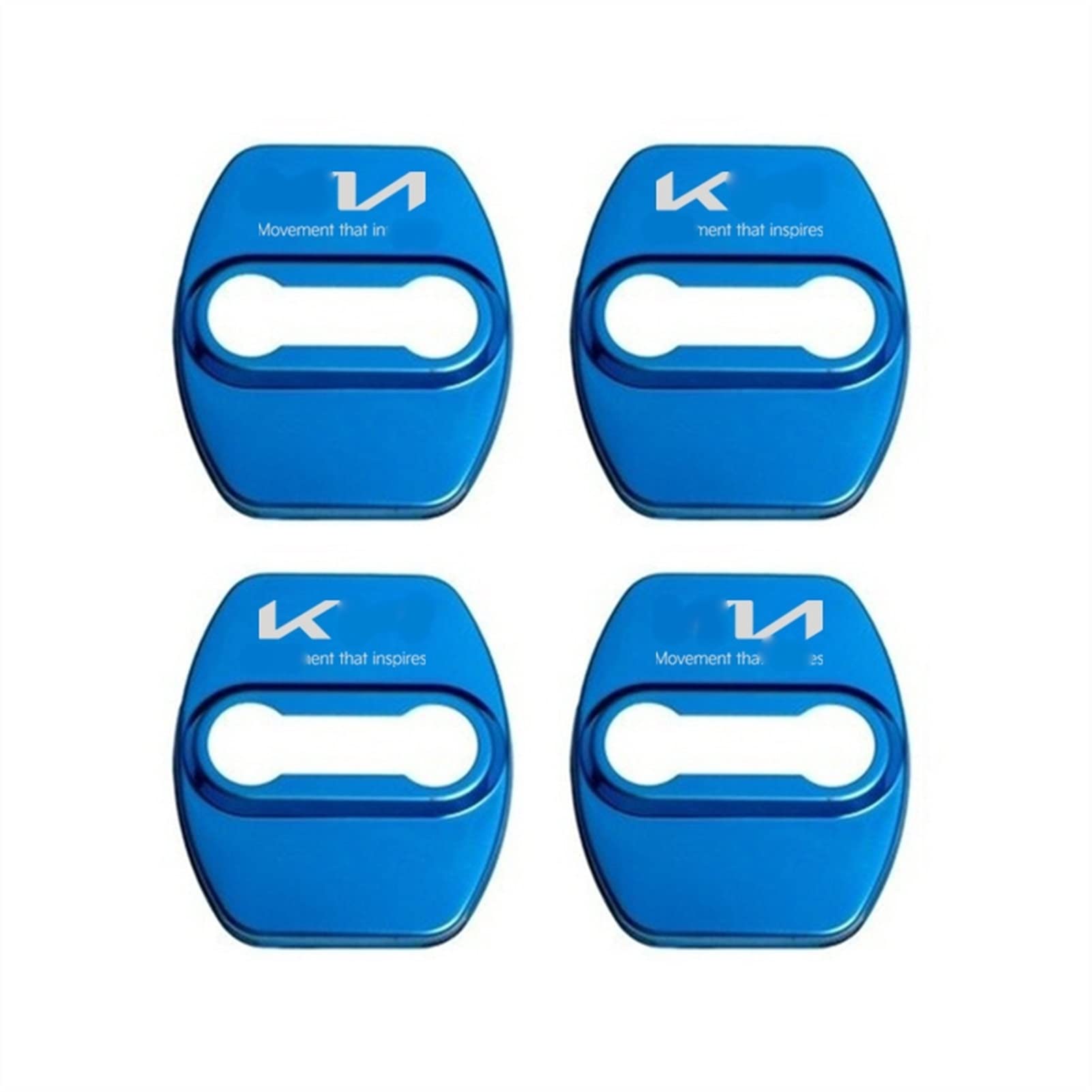 WZHSL Autodekorpaste 4Pcs Auto Edelstahl Türschloss Abdeckung Schutzaufkleber Für K-IA Für Picanto Rio Ceed Sportage Cerato Soul Sorento (Color : Blue) von WZHSL