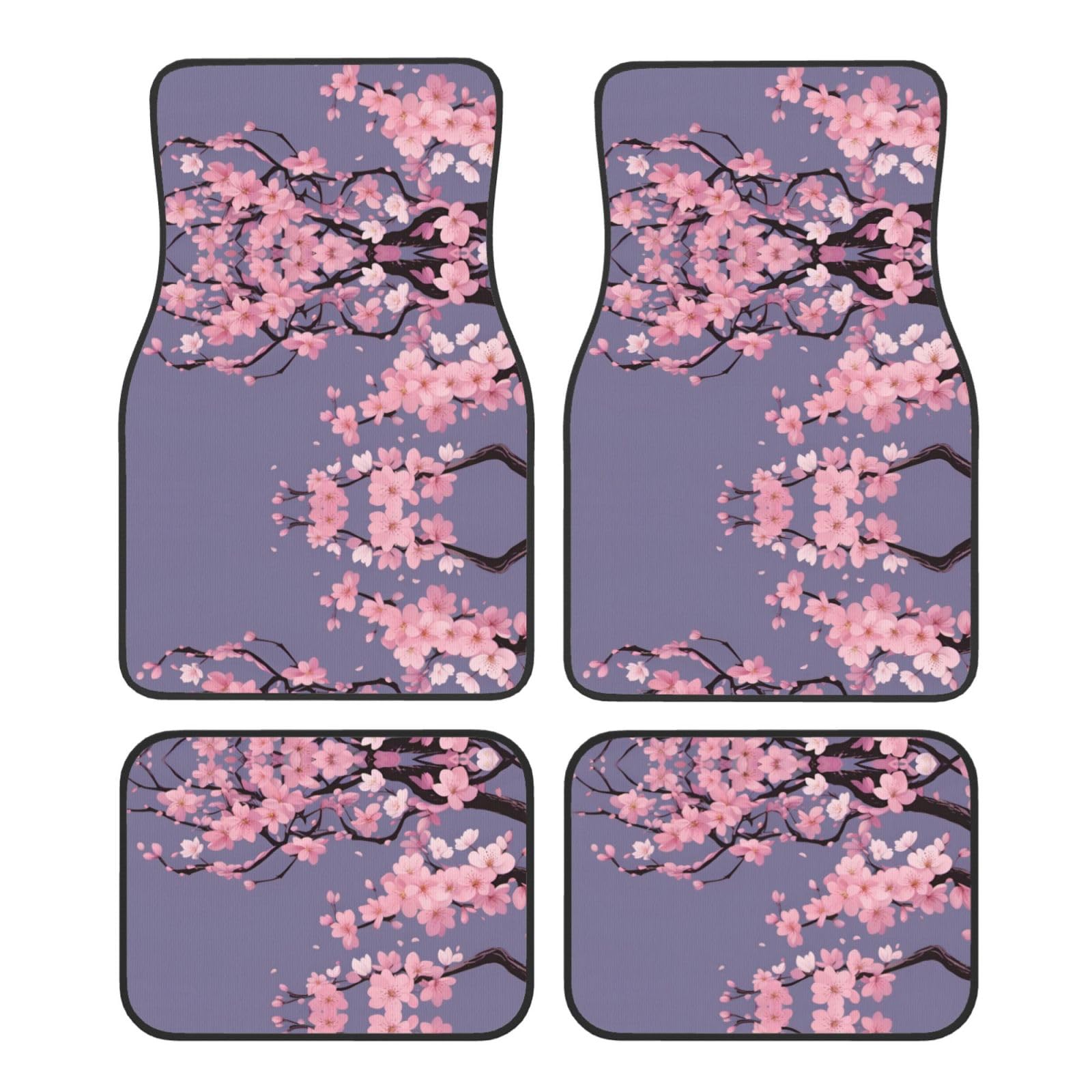 WZYWHJ Sakura in voller Blüte Muster Qualität Auto Fußmatten Set von 4 - strapazierfähiges Polyester, leicht zu reinigen, rutschfeste Unterseite WZYWHJ Sakura in voller Blüte Muster Qualität Auto Fußmatten Set von 4 - strapazierfähiges Polyester, leicht zu reinigen, rutschfeste Unterseite von WZYWHJ