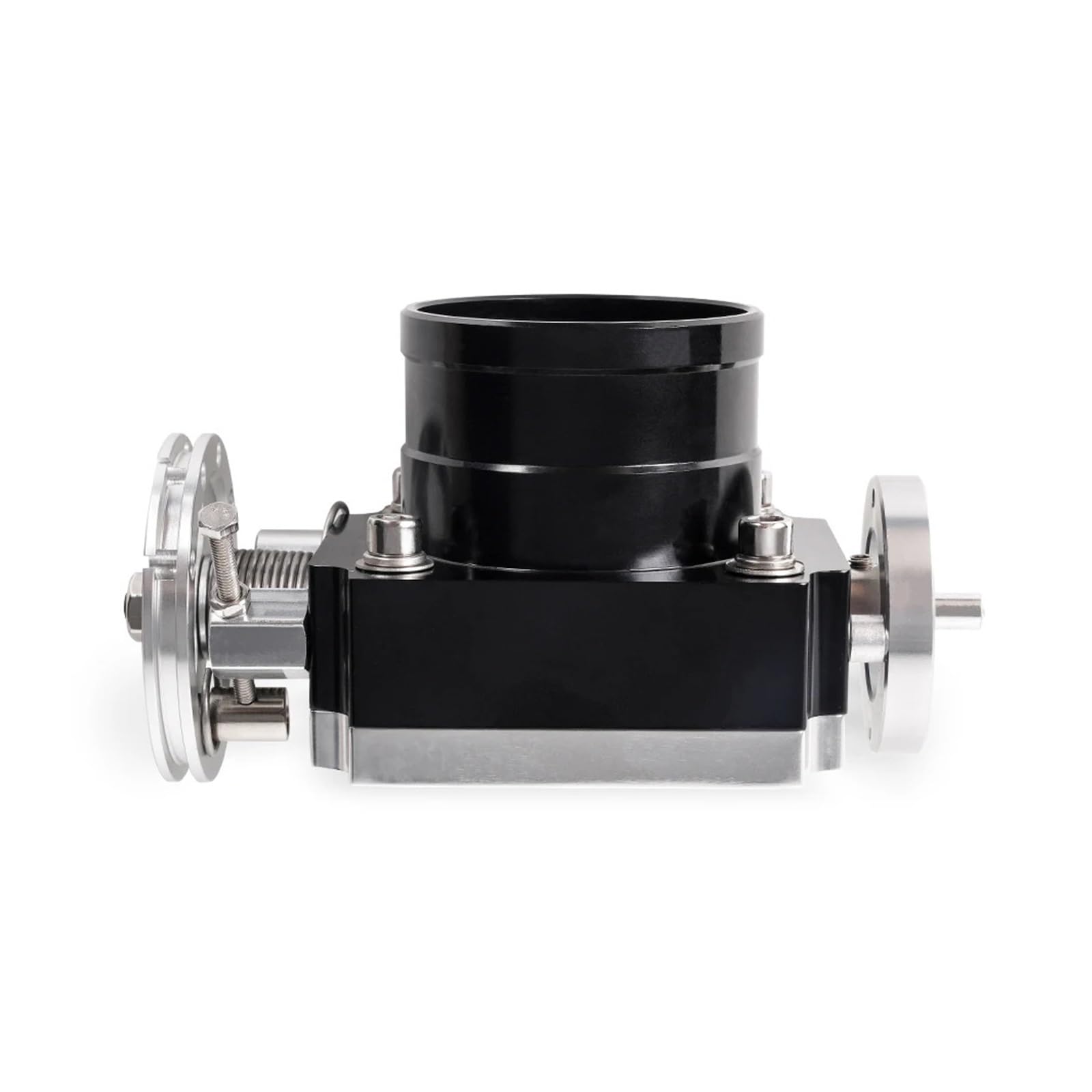 Universal 70mm/100mm High Flow Legierung Aluminium CNC Billet Einlassdrosselklappengehäuse RS-THB192(100mm Black) von WaLdor