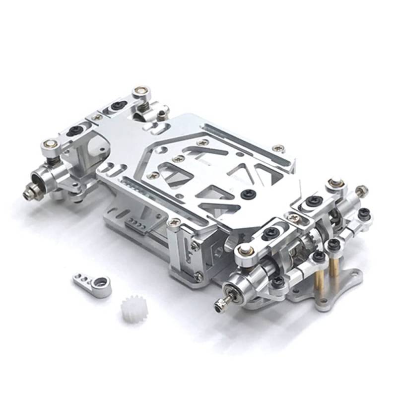 Wadakada RC01 1/28 Scale RWD RC Drift Autod Radstand Einstellbarer Metall Chassis Rahmen KIT für K969 K989 284131 MINI-Q,Silber von Wadakada