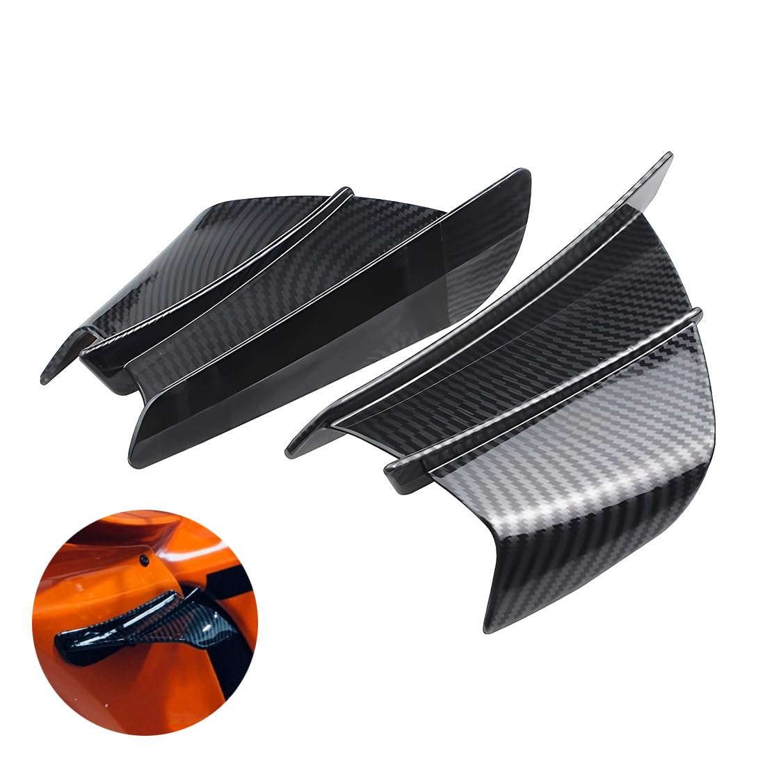 Wailicop Motorrad Front Carbon Fiber Windscreen Trim Plastic Fairing Winglets für S1000RR V4 H2 ZX-10R R1 R6 CBR1000RR Wailicop Motorrad Front Carbon Fiber Windscreen Trim Plastic Fairing Winglets für S1000RR V4 H2 ZX-10R R1 R6 CBR1000RR von Wailicop