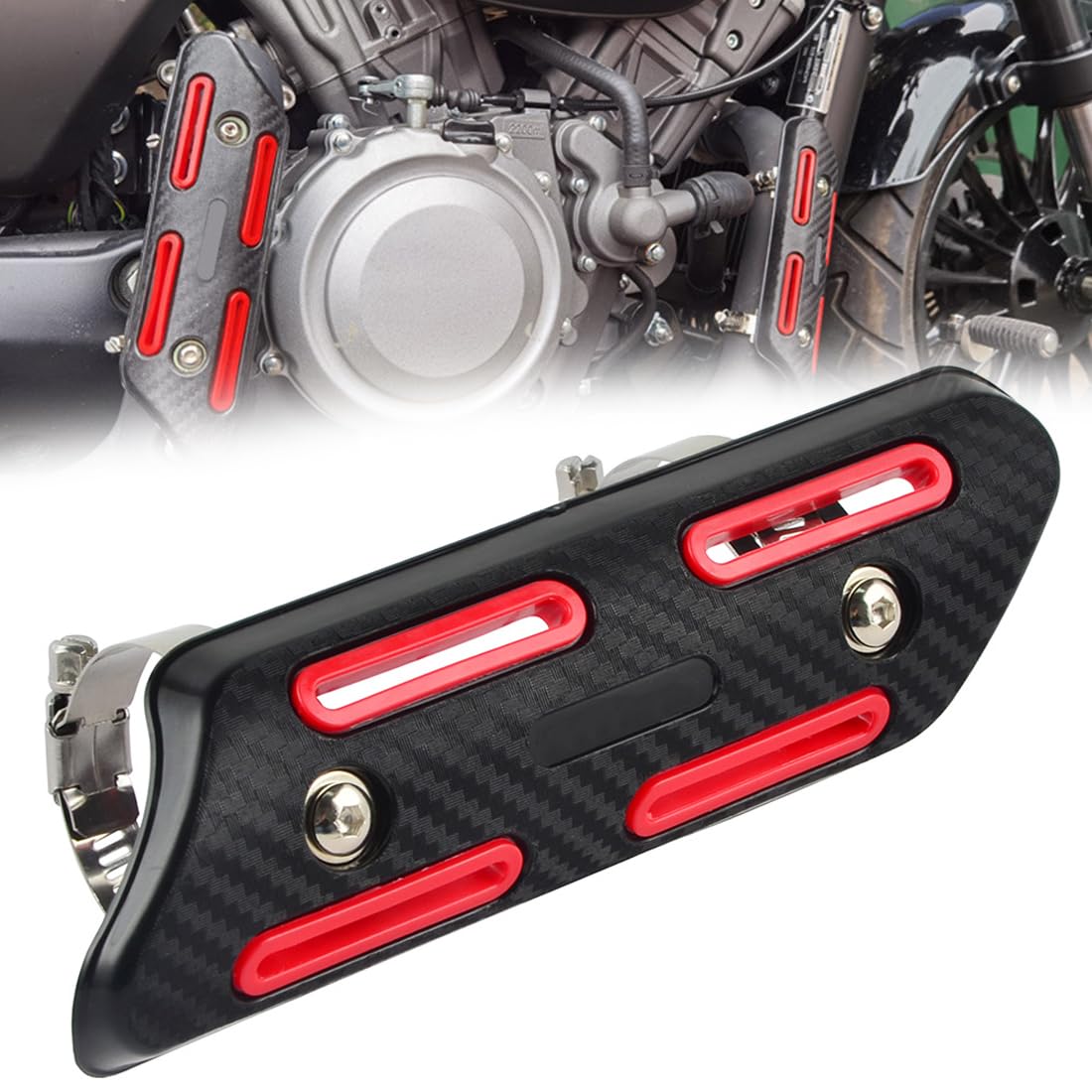 Motorrad Schalldämpfer Rohr Hitzeschild Motorcycle Exhaust Protector Pipe Heat Shield Retrofit Heat Shield Insulation Cover von Wailicop