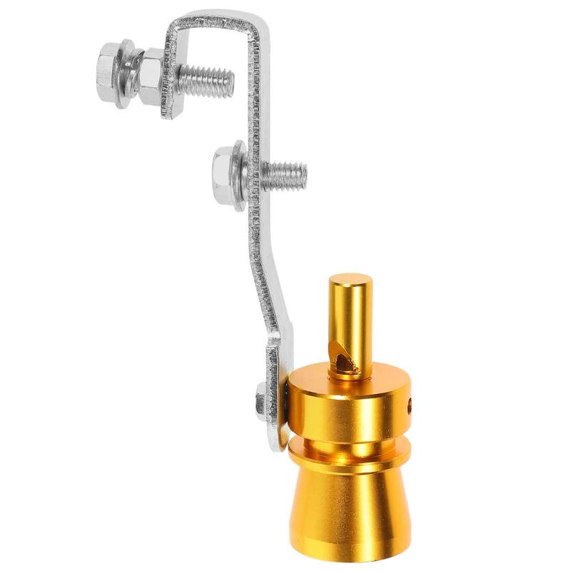 Wakauto Auto Turbo Sound Auspuff Pfeife Auspuffrohr Klemme Abblaseventil Simulator - Größe M Golden Fahrrad Auspuff von Wakauto