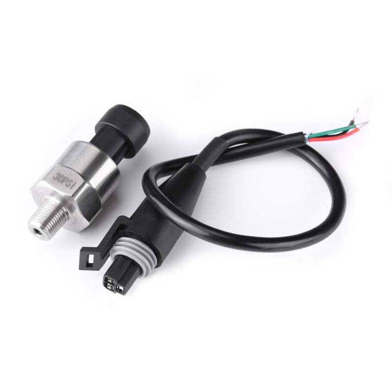 5V DC Edelstahl Druckwandler Sensor für Öl Gas Wasser Luft Kraftstoff 1/8" NPT Edelstahlgewinde für Gas Luft, Wasser, Kraftstoff, Öl(30PSI) von Wakects