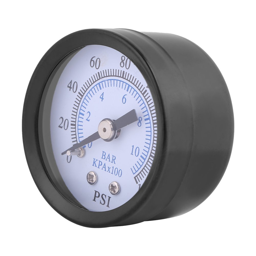 Vakuum-Manometer, 0~160 Psi / 0~10 Bar, Doppelskala, Hochgenaues Manometer für Kraftstoff, Luft, Öl, Wasser, Flüssigkeit, 50 Mm 1/8 Zoll NPT-Gewinde, Mini-Manometer für Luft und Wasser von Wakects